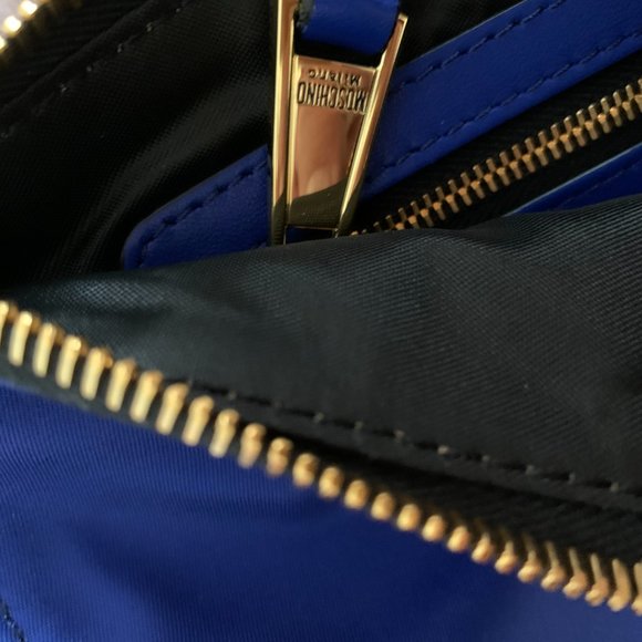 Moschino Bags Nwt Moschino Leather Trimmed Bear Printed Satin Twill Pouch Made In Italy